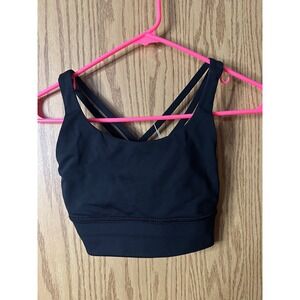 Lululemon Energy Strappy Black Sports Bra Tank Top Women's Size 4
